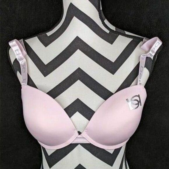 NWT Bebe Logo Pink Mesh-Band Underwire Push-Up Bra - Picture 3 of 11